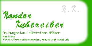 nandor kuhtreiber business card